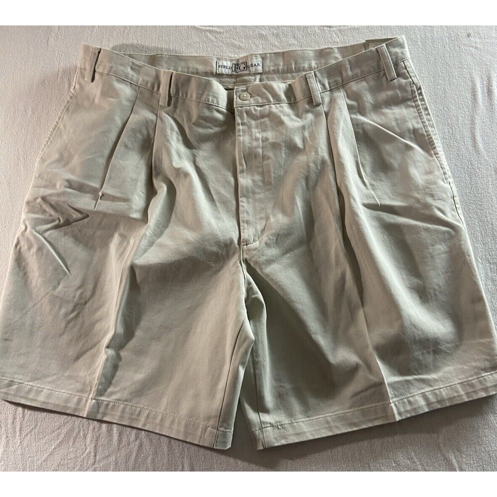 Fieldgear Shorts Mens 42 Regular Pleated Khaki Cotton Twill Brand NWT